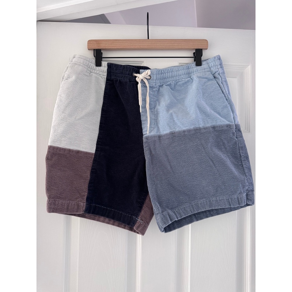 Pacsun Corduroy Patchwork Blue Drawstring Shorts - image 1